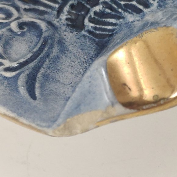 Vintage Capodimonte Blue and White Ashtray Italy - Picture 2 of 6